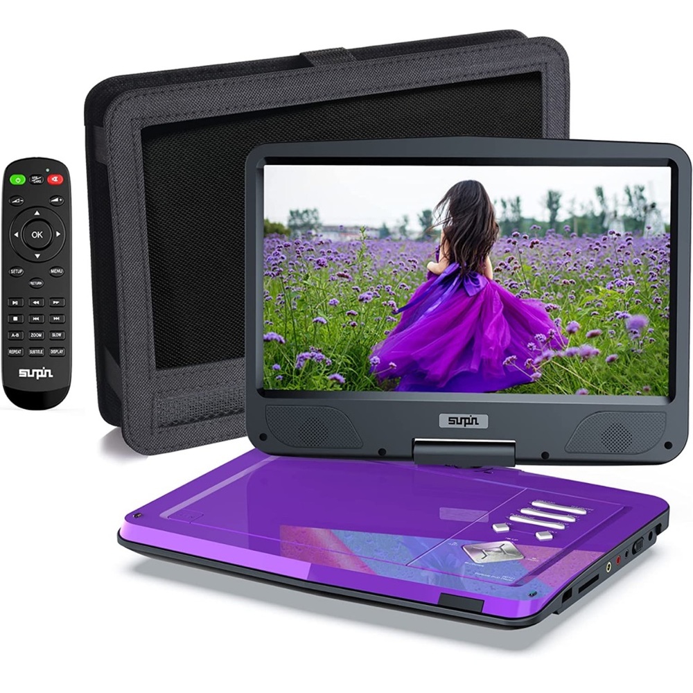 SUNPIN Portable DVD Player 12.5" with HD Swivel Screen, Long Lasting Battery